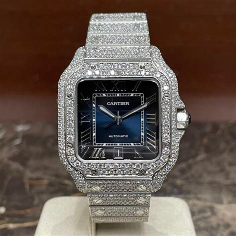 santos cartier iced out|cartier santos iced out price.